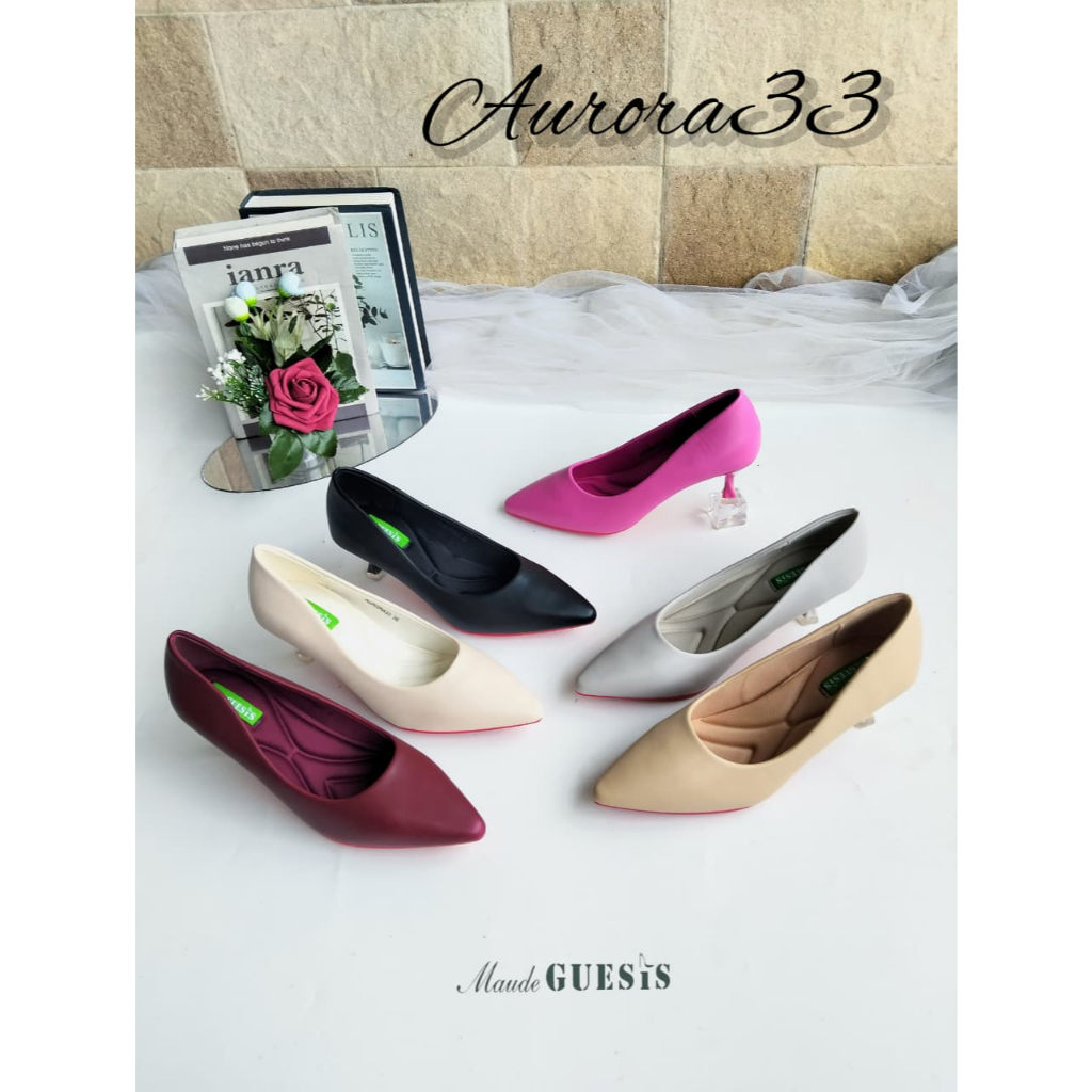 Aurora 33 Heels Wanita Shoes High Heels 3 cm Bahan Dove Size 35-40 Sepatu Berkualitas Tahan Lama Nya