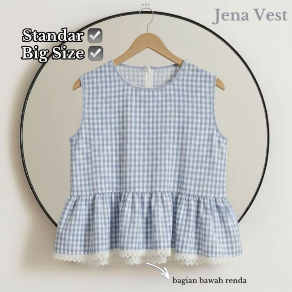CAYZ - Jena Vest Inner Renda Atasan Wanita Top Inner Peplum Blouse Inner Balon Atasan Wanita Casual 