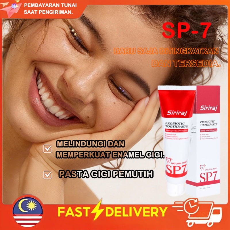 SIRIRAJ Pasta Gigi Enzim Pemutih Hydroxyapatite Atasi Gigi Kuning Sensitif Aman Tertelan Halal