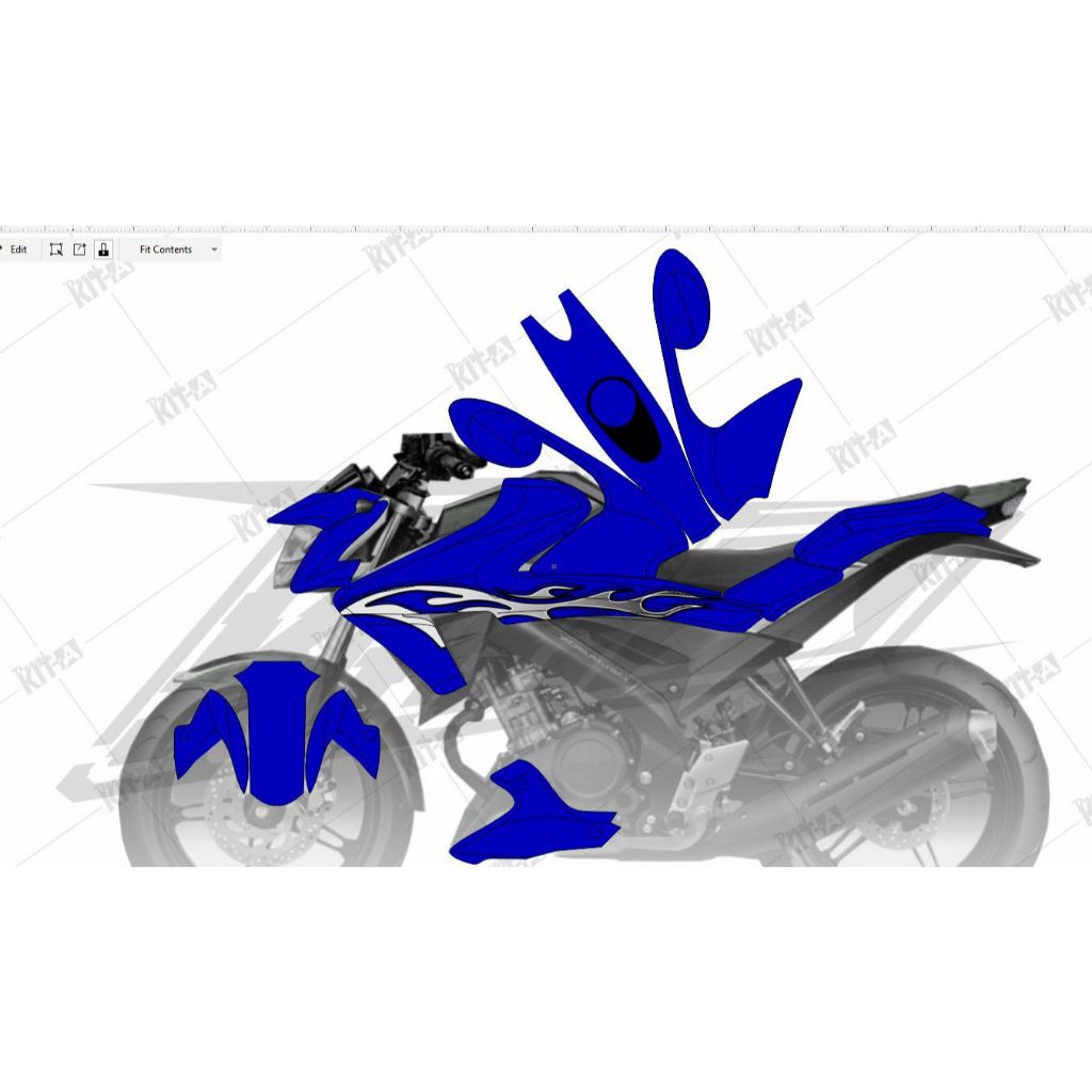 Decal vixion R Biru Merah Abu abu Kombinasi Decal new vixion Decal vixion new D-D4-054 D-D4-051 D-D4