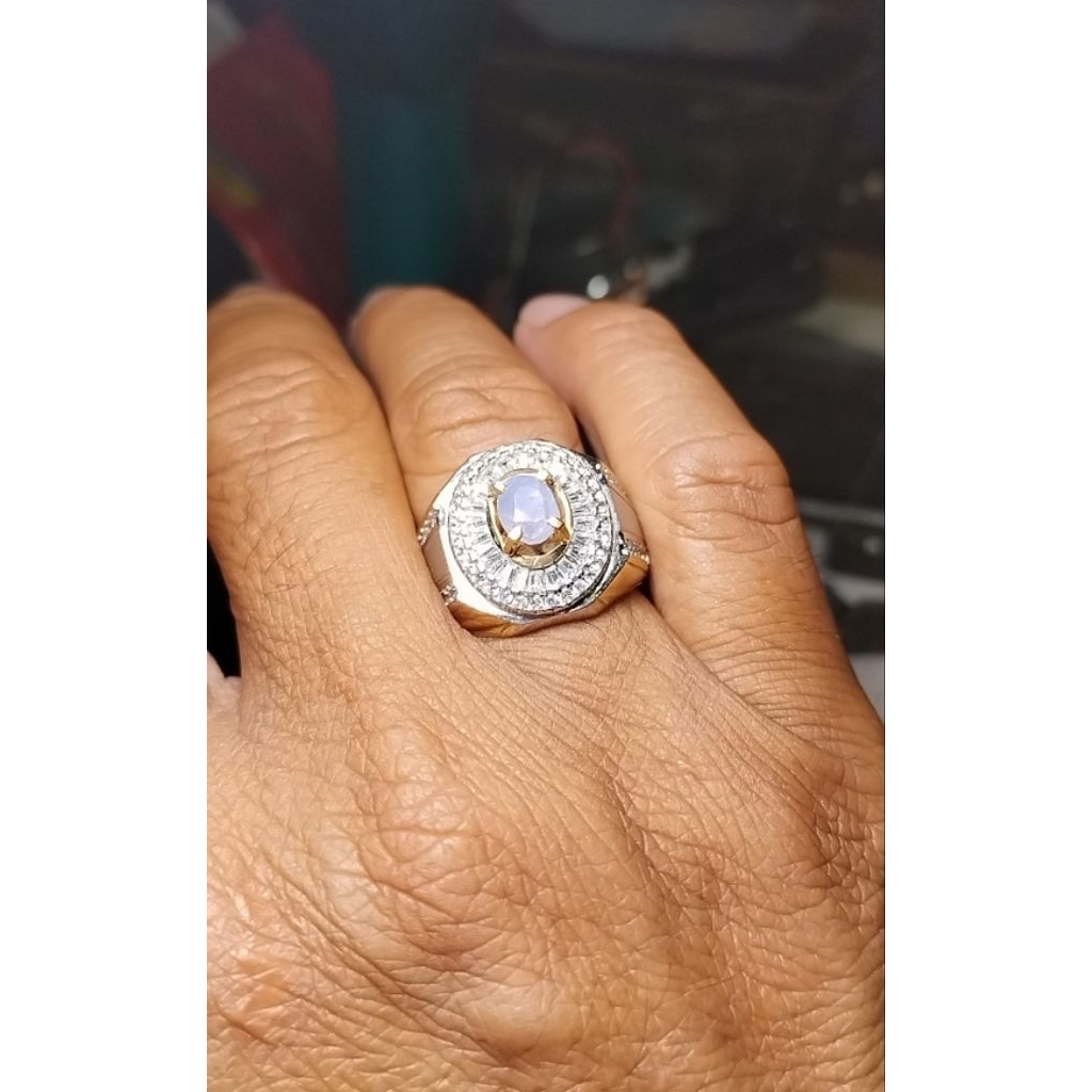 Blue Safir ceylon sri langka ( light blue ) + memo