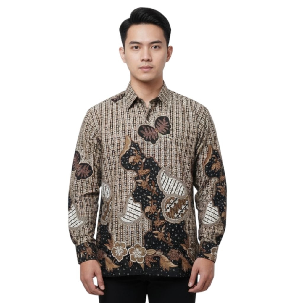 Carparelli Kemeja Batik Pria Lengan Panjang Bahan Katun