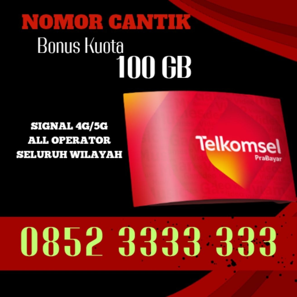 kartu cantik perdana telkomsel seri 11 digit free-kuota hingga 100GB