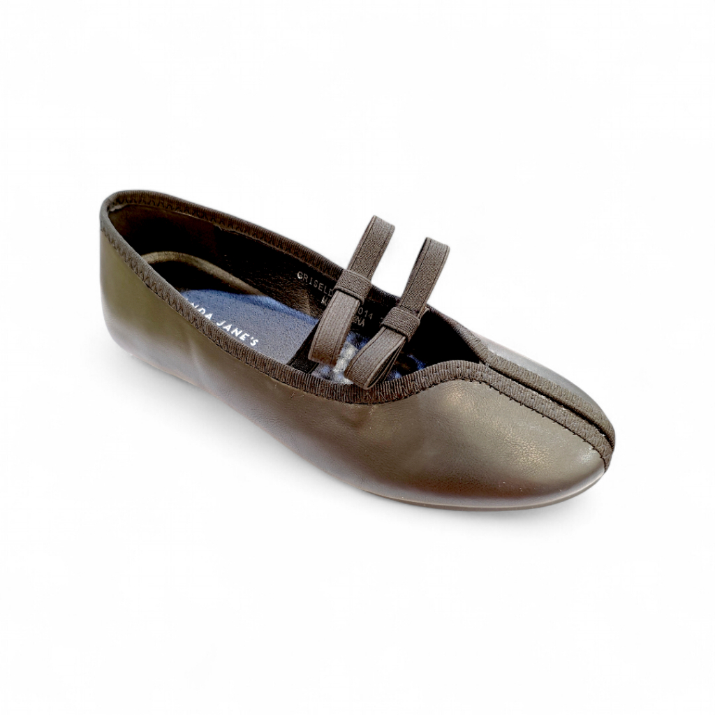 Amanda Jane's Griselda-X26014 by Be-Bob Black, Taupe Slip On Wanita