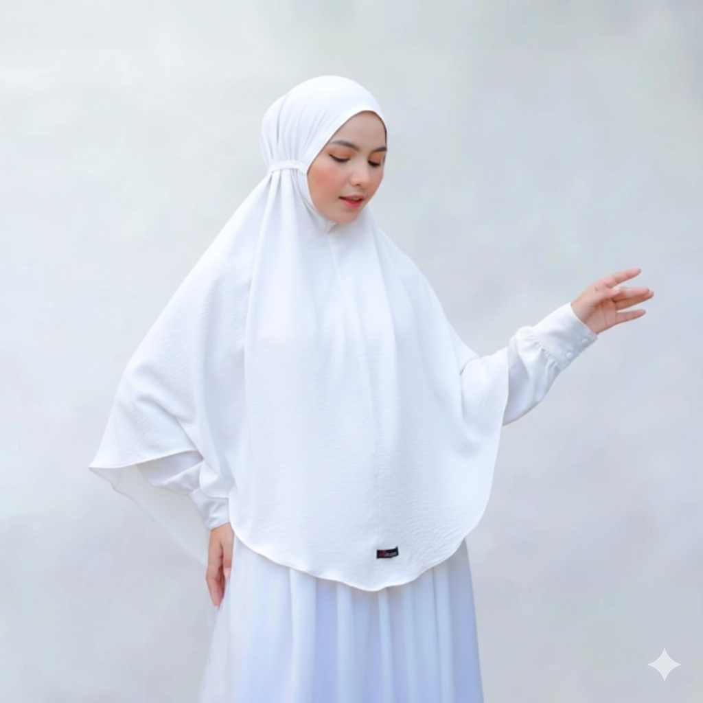 Cheers_Khimar Non Pet Crinkle Jilbab Instan Syar'i Non Pet Jumbo XXL
