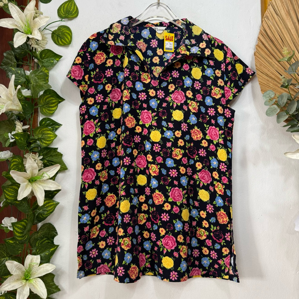 Blouse Bunga Lengan Pendek JP fashion