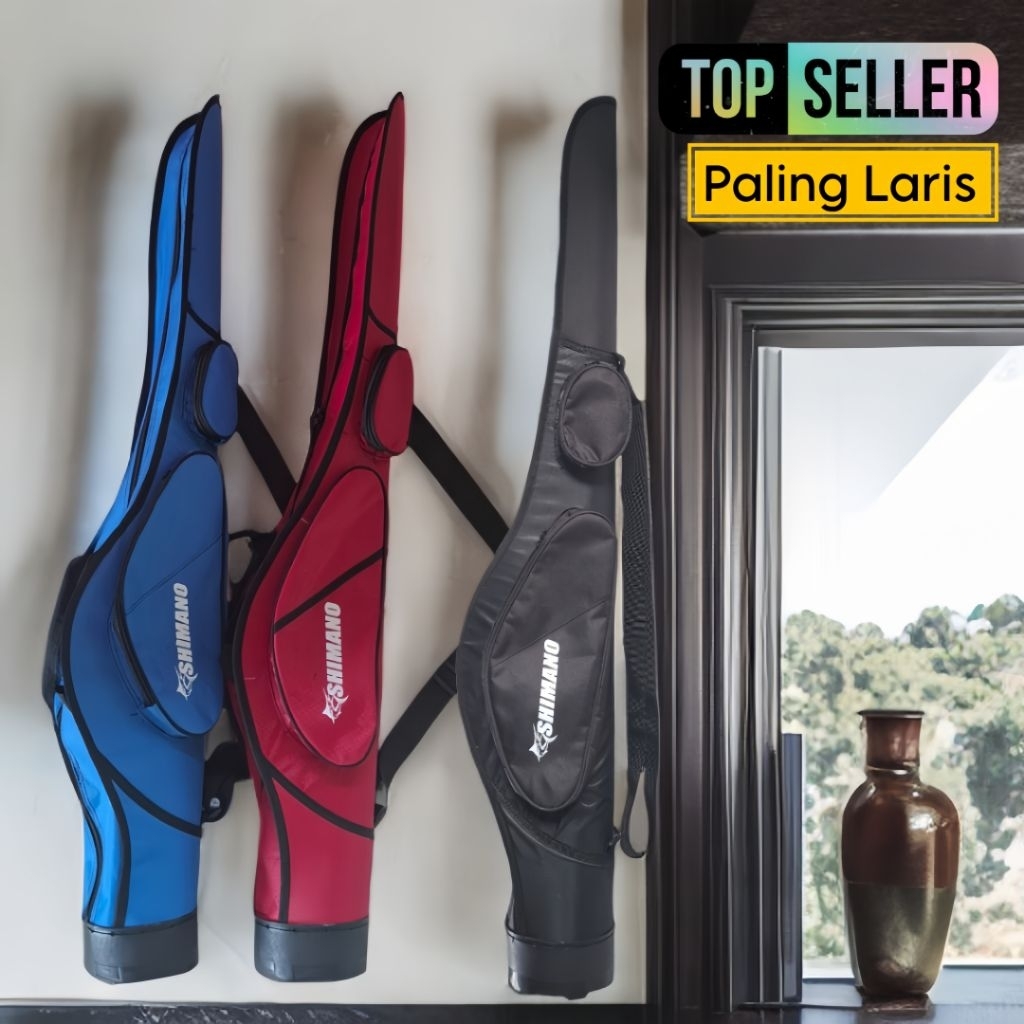 Terlaris Tas Pancing Joran Hardcase Dilapisi Fiber Double Kantong Muat Joran Tegek & Reel Ukuran 60-