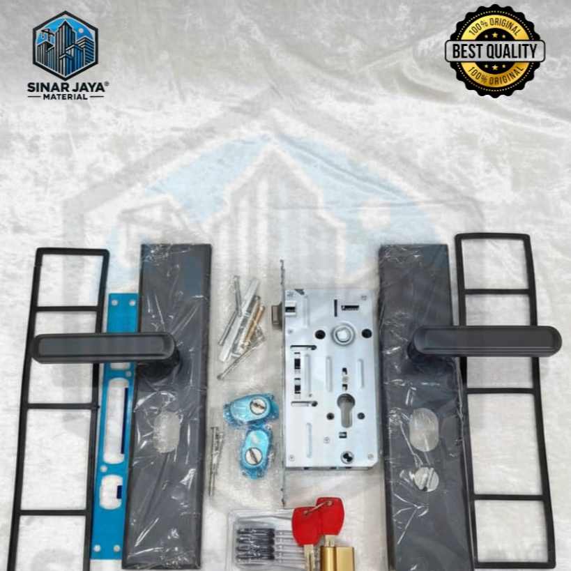 Kunci Pintu Baja Besar 25Cm Full Set Bahan Metal | Kunci Pintu Besi | Kunci handle pintu baja | Kunc