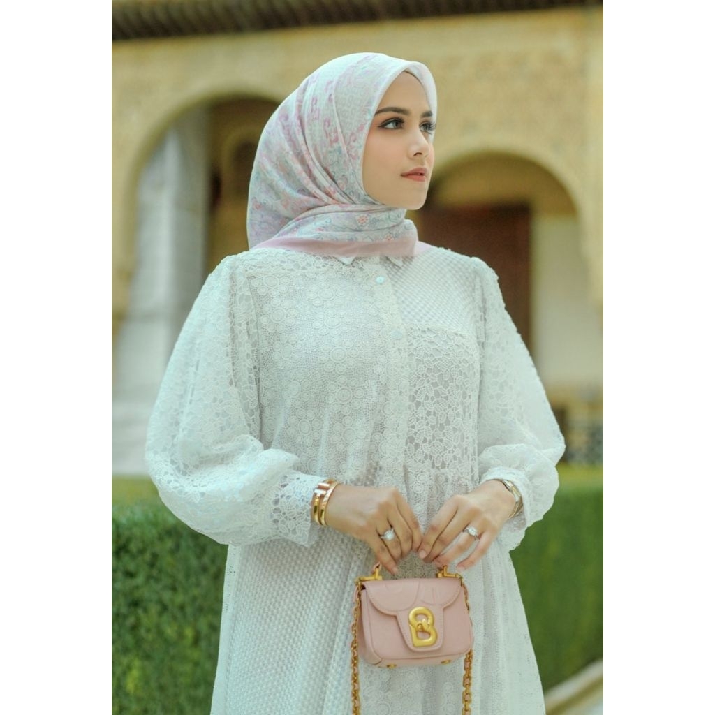 Buttonscarves Granada White Pink / Hijab Buttonscarves