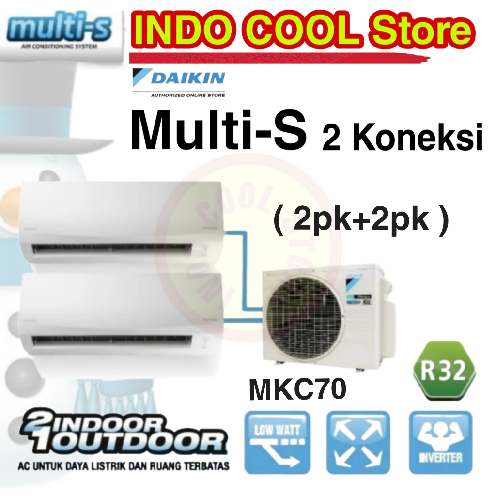Ac Daikin Multi Koneksi MKC70 + 2Pk + 2PK Inverter R32