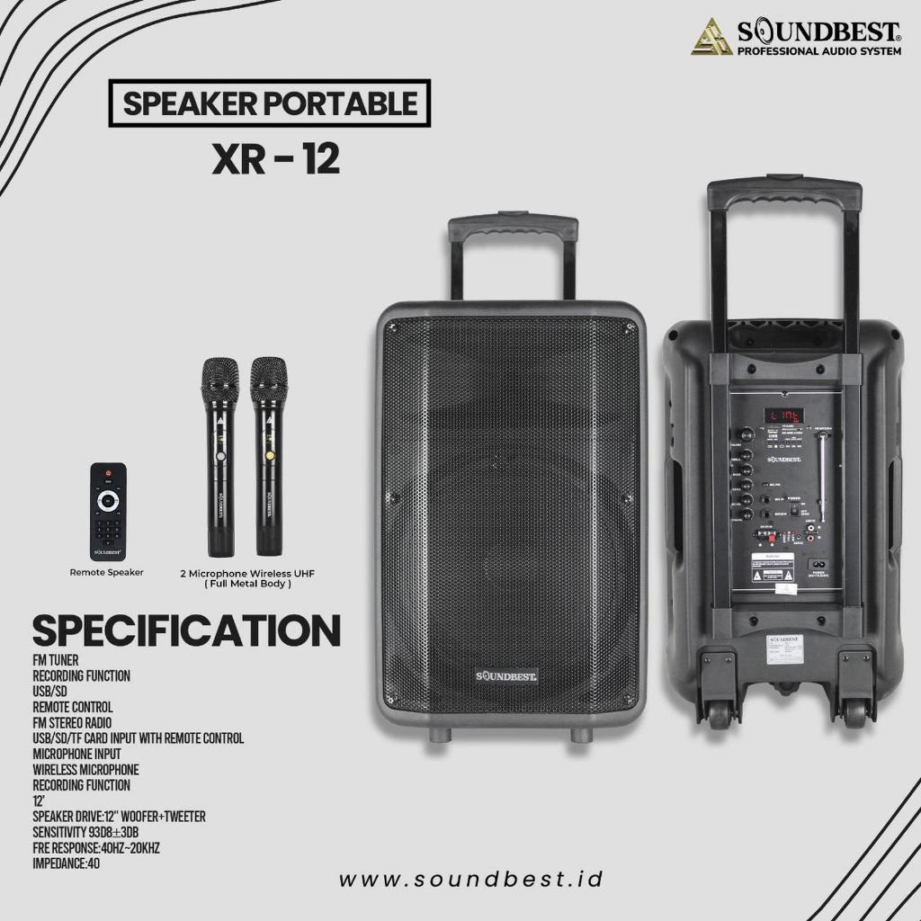 Speaker Portable Wireless Soundbest XR 12 Original 12 inch SOUNDBEST XR 12