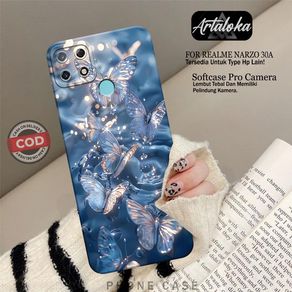 Case Hp Realme Narzo 30A Fashion Case Kupu-Kupu Lucu Case Realme Narzo 30A Silikon TPU Pro Camera Ca