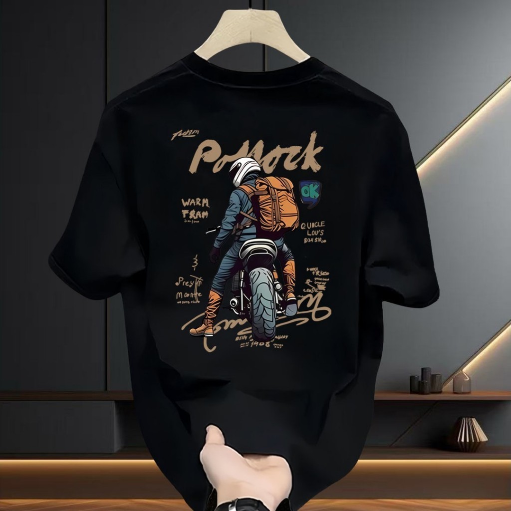 ** COD ** baju pria Kaos Lengan Pendek Pria Keren Oversize Street Fashion Bahan Adem kaos pria keren