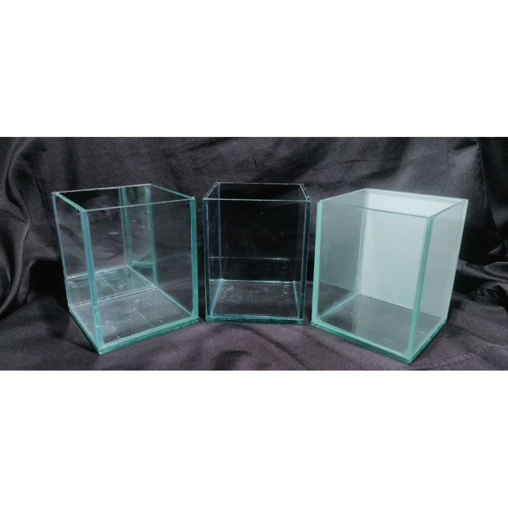 Akuarium mini kaca uk 8x8x10 | soliter cupang | soliter kaca | akuarium minimalis | akuarium ikan ke