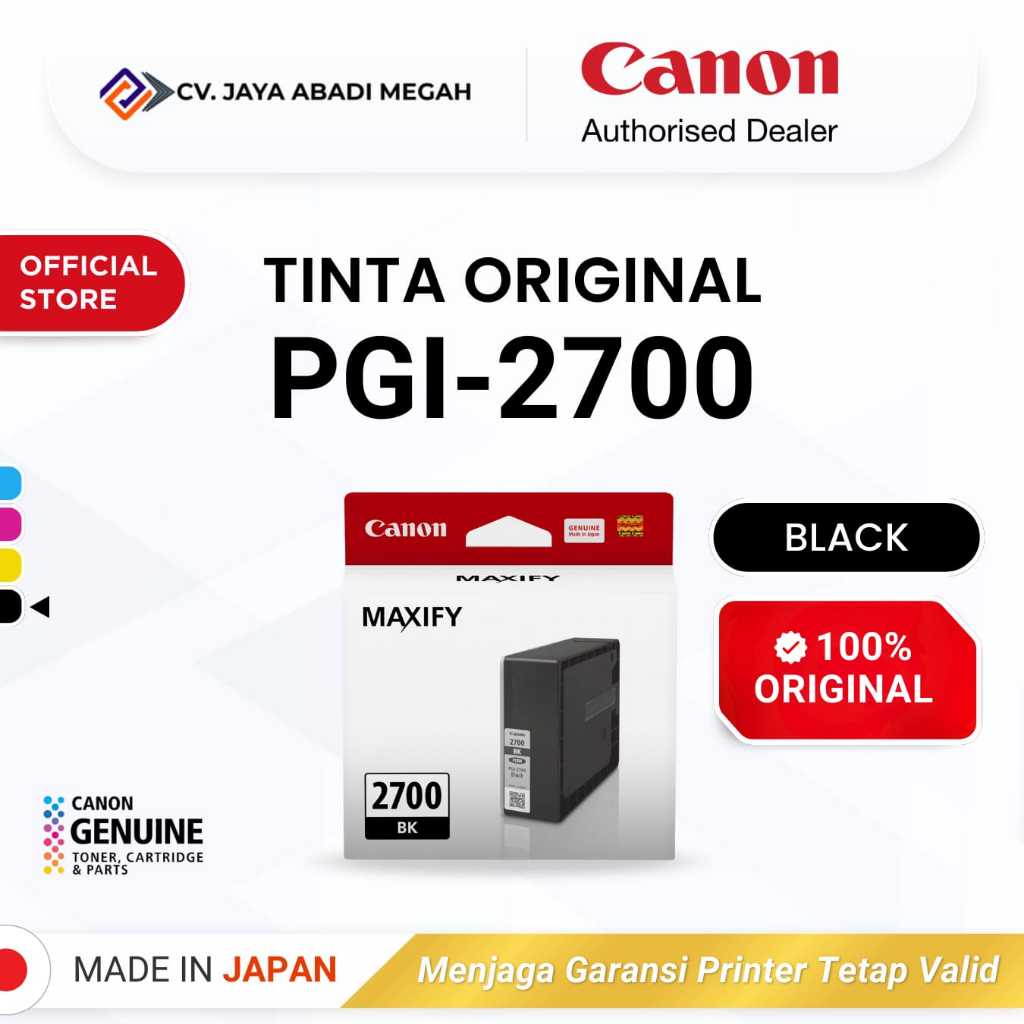 Canon PGI 2700 Black Tinta Original - Tinta Canon MAXIFY iB4170 MB5170 MB5470 - Tinta Cartridge Katr