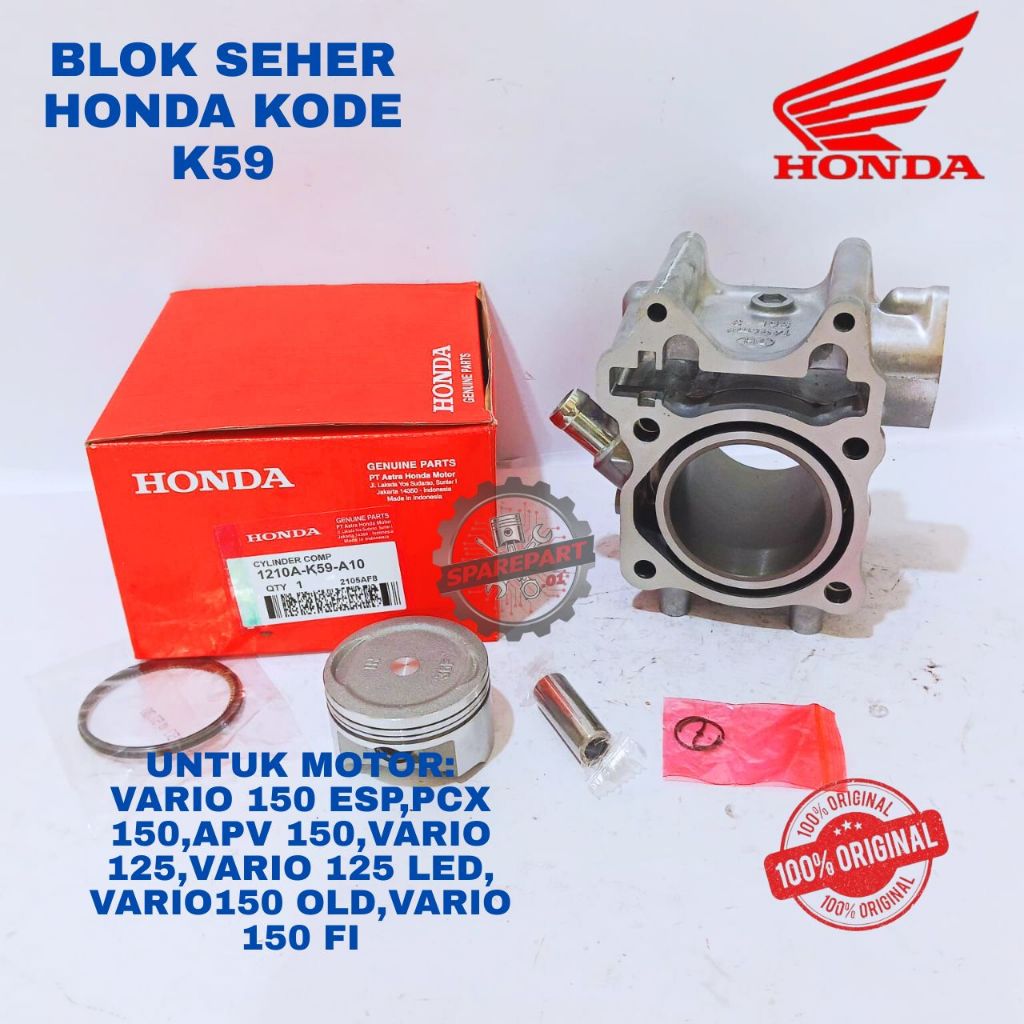 BLOK SEHER ORIGINAL HONDA KODE K59 VARIO, BLOK SEHER ORIGINAL VARIO 150 ESP, BLOK SEHER  PCX 150, BL
