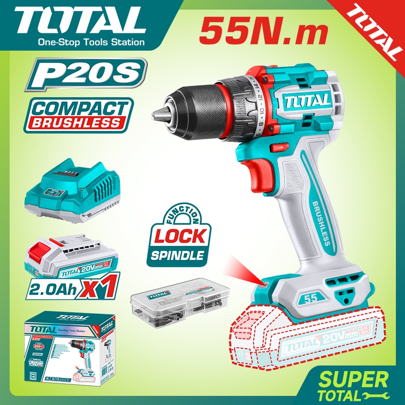 TOTAL Compact Brushless Cordless Drill