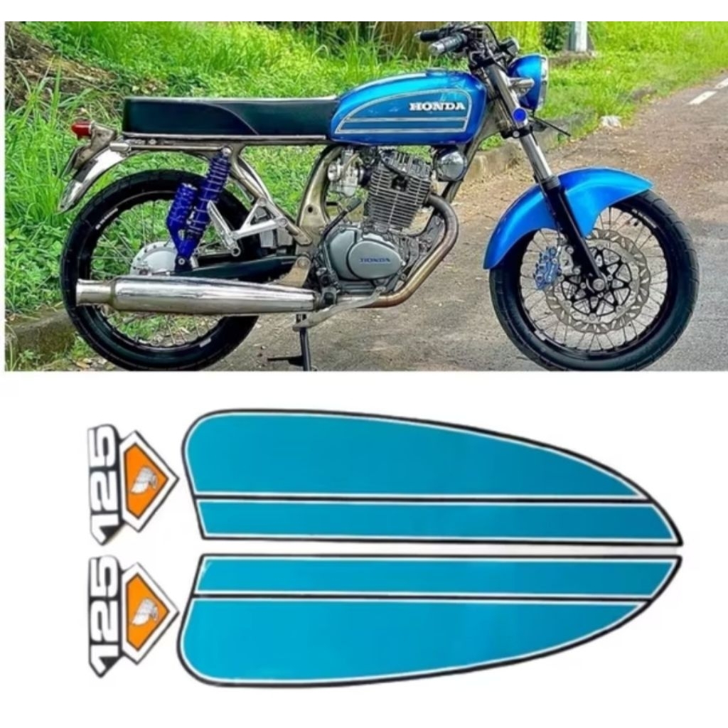 STIKER STRIPING LIS BODY CB 125 ORI AJS CB 125 KLASIK FUL SET BODY MOTOR