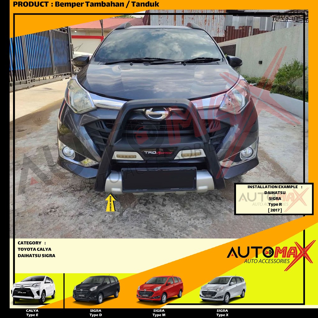 BEMPER DEPAN TAMBAHAN / TANDUK TRD SPORTIVO (MODEL A) SIGRA / CALYA 2016 UP