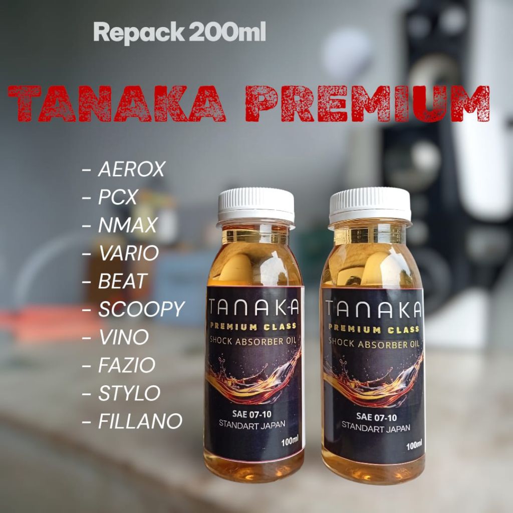 [ REPACK 200ml TANAKA PREMIUM ATAU UKURAN UNTUK SATU MOTOR MATIC ALL TYPE ] Oli Shock depan TANAKA  
