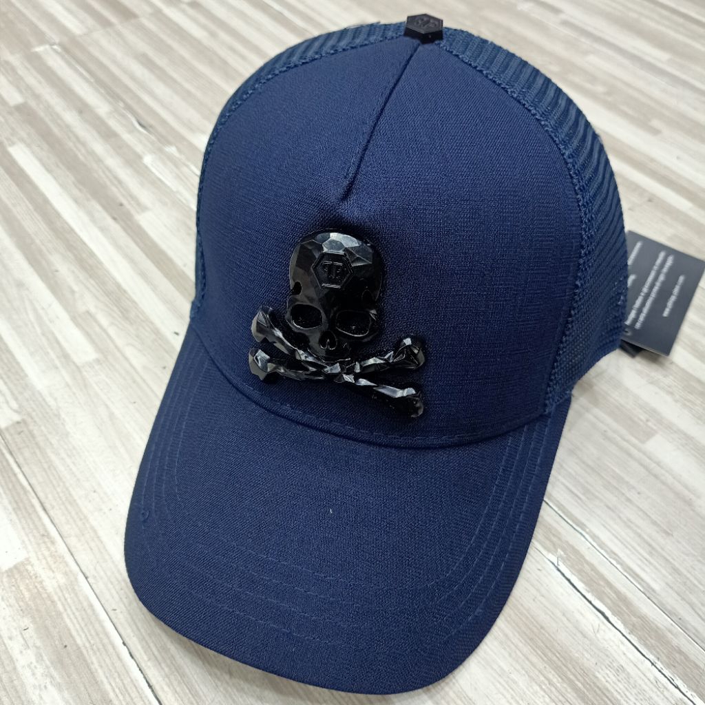 topi Philipp Plein Navy jaring topi Baseball super Premium Quality