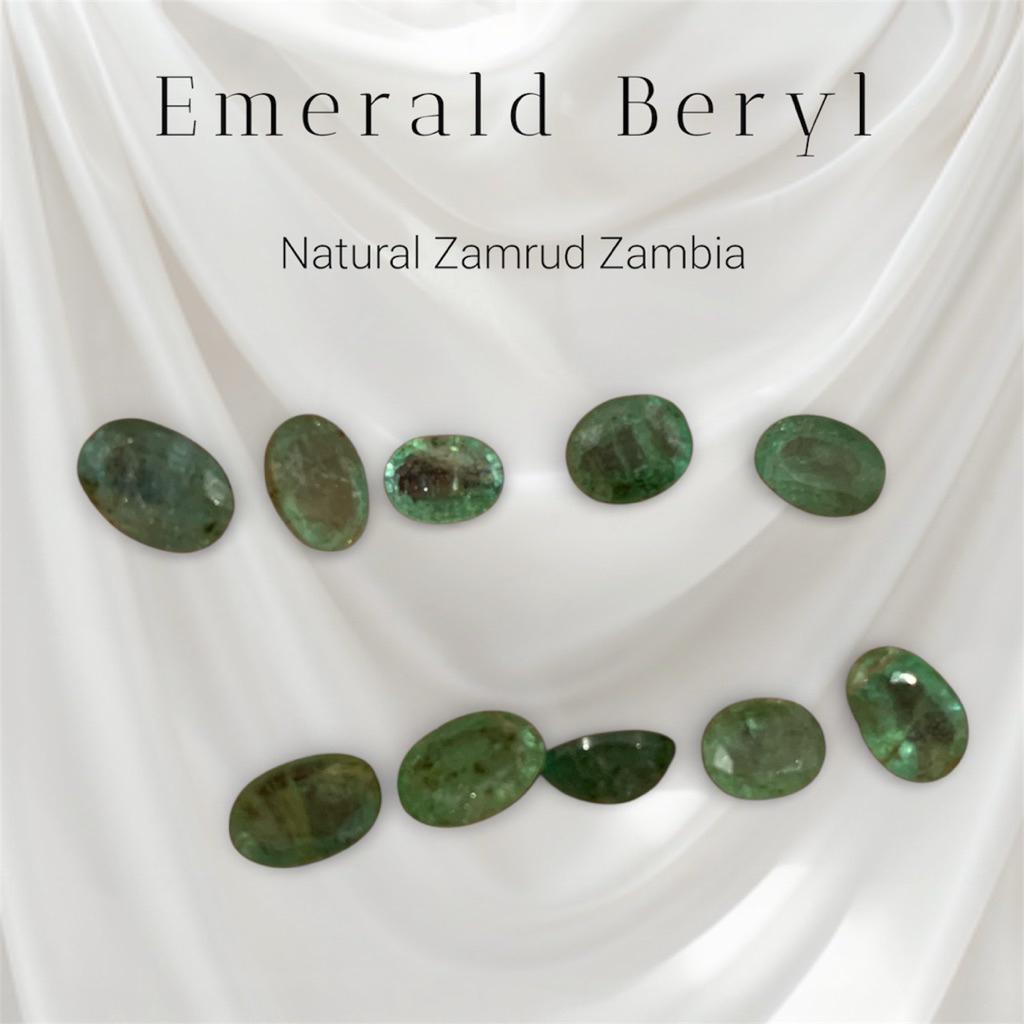 Natural Emerald Beryl /zamrud Zambia (1set)