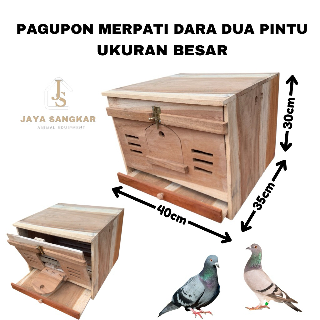 GUPON BESAR MERPATI DARA MOTIF DUA PINTU DEPAN