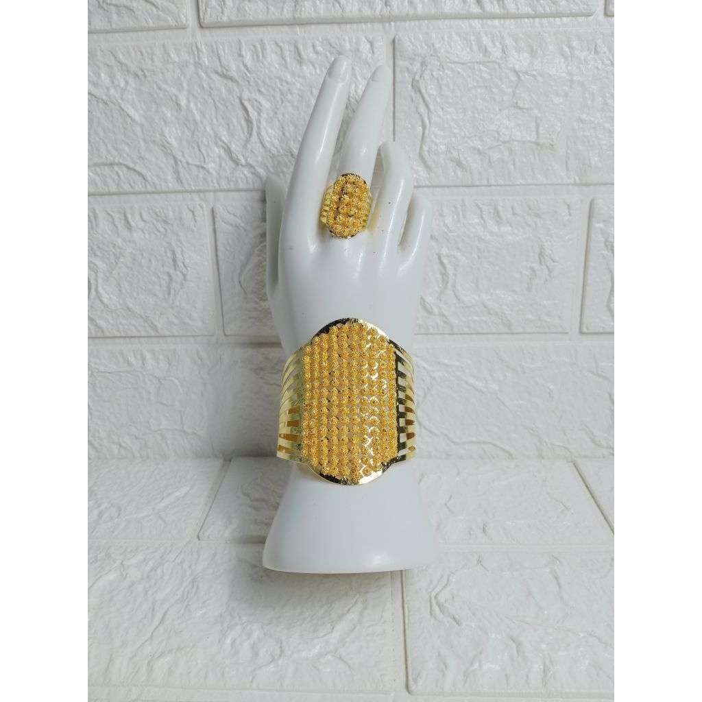 Gelang brobudur cap 916 lapis emas 24 karat