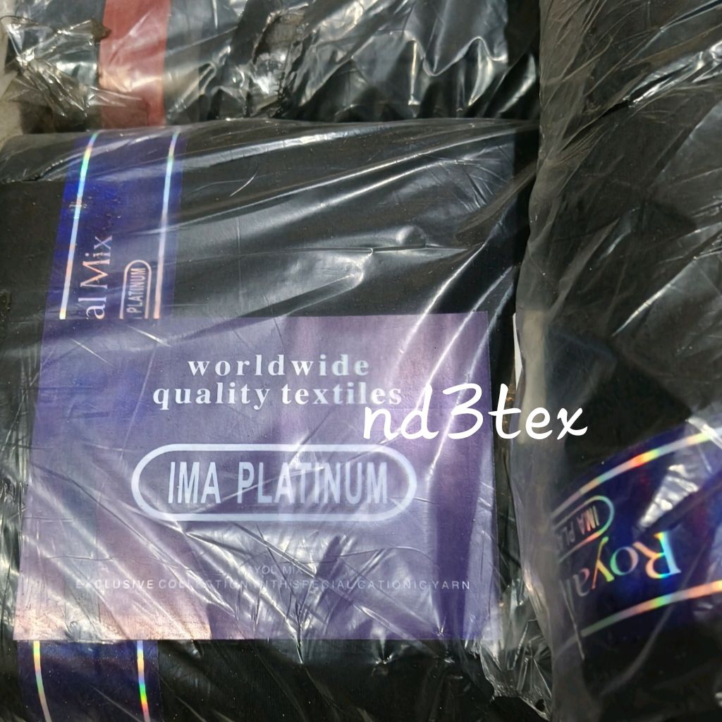 (Roll=50y) Kain Katun Hitam Ima Polos Lebar 1.5m