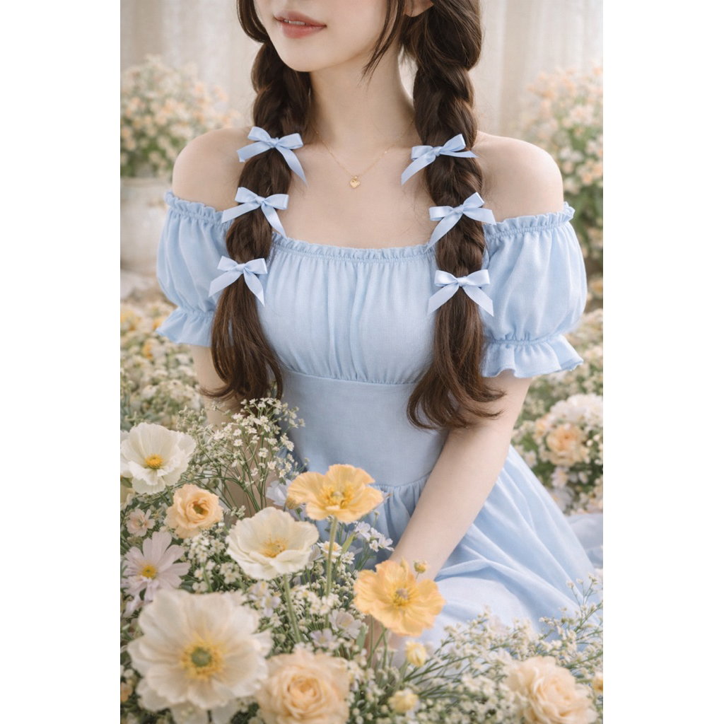 Jepit Rambut Pita Coquette Ribbon Aestetik Hairpin Korean Style Wanita Lucu Jepet Mini