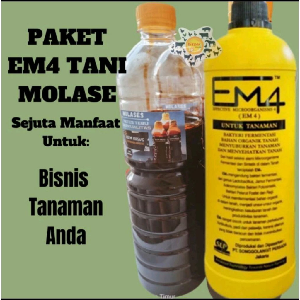 EM4 Pertanian + molase 700gr Paket EM4 pertanian dan molase