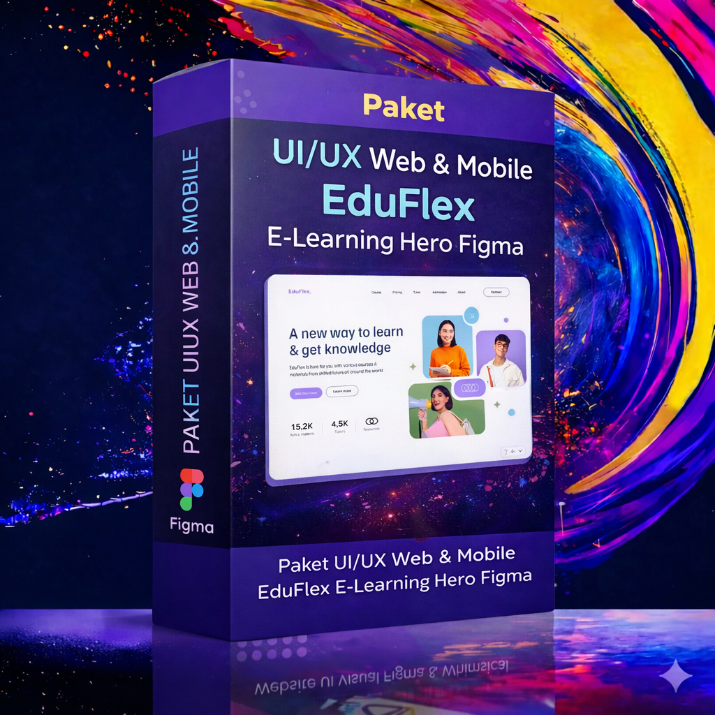 Paket UI/UX Web & Mobile EduFlex E-Learning Hero Figma