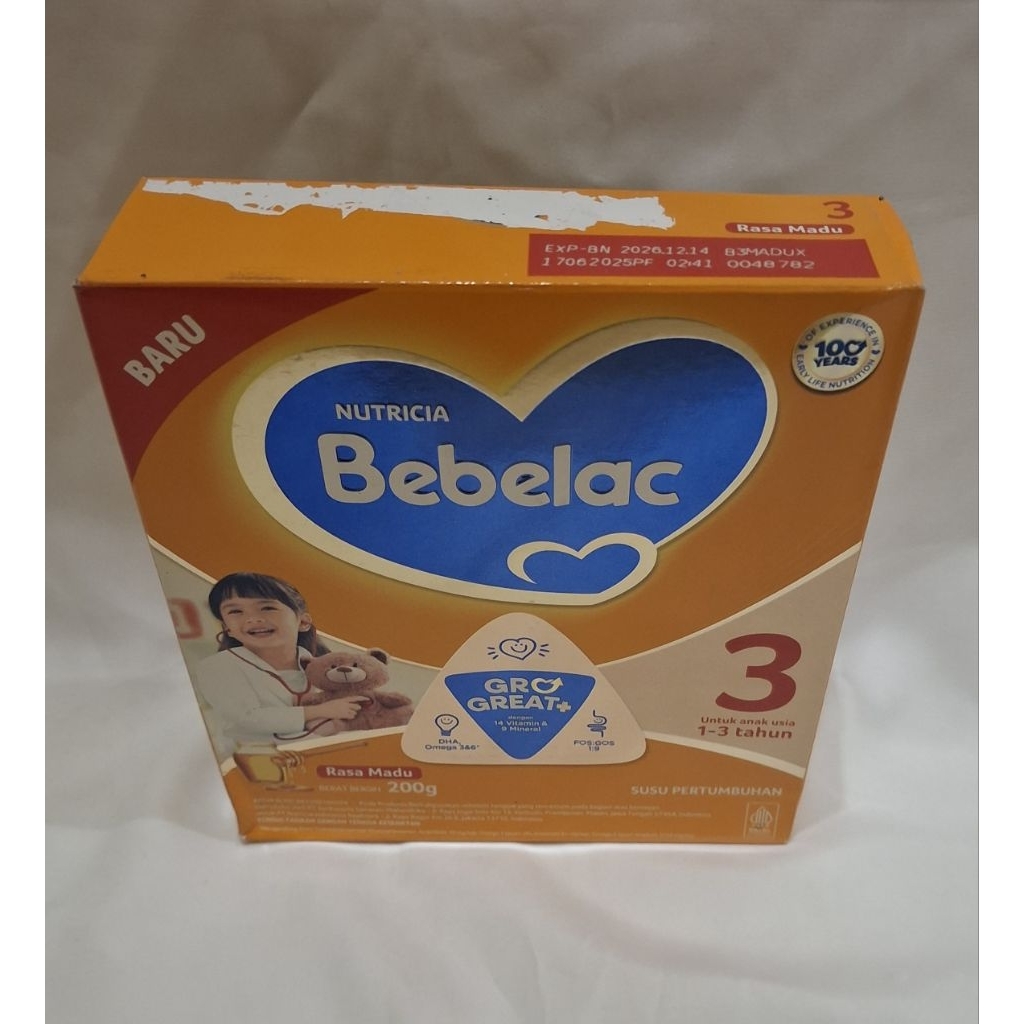 Susu Bebelac 3 Madu 200 gram kemasan penyok