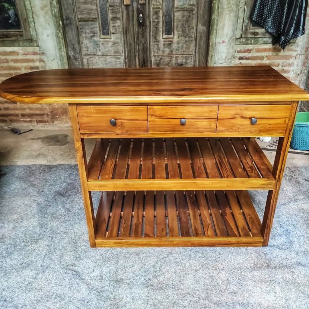 MEJA SETRIKA MINIMALIS KAYU JATI 120*60*70