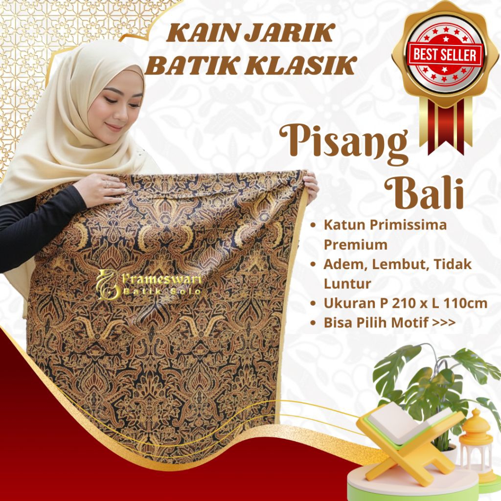 Kain Jarik Batik Klasik Solo Motif PISANG BALI Jarit Seserahan Nikahan Sewek Tapih Lahiran Sawek