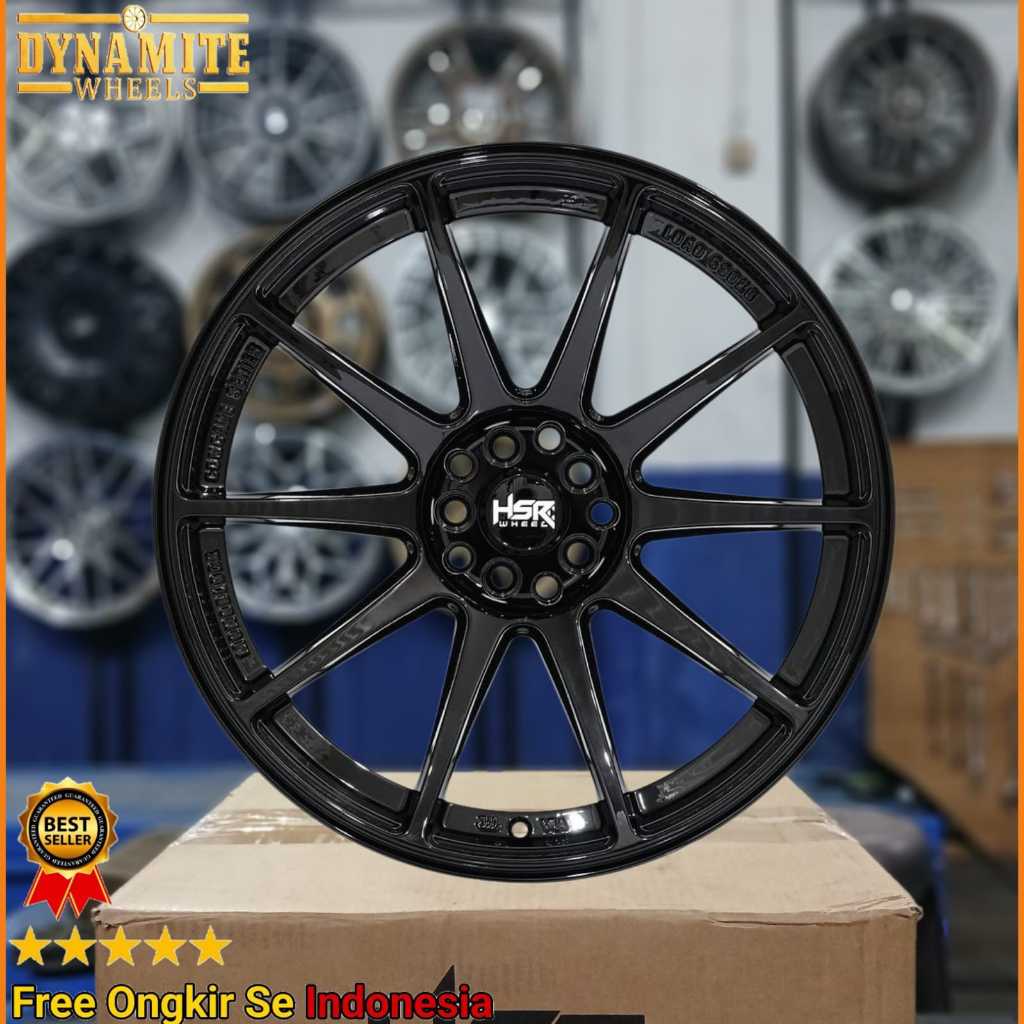 Velg Racing HSR Ring 18 type SHINJUKU R18 H10X100-114,3 || RADIANT BLACK