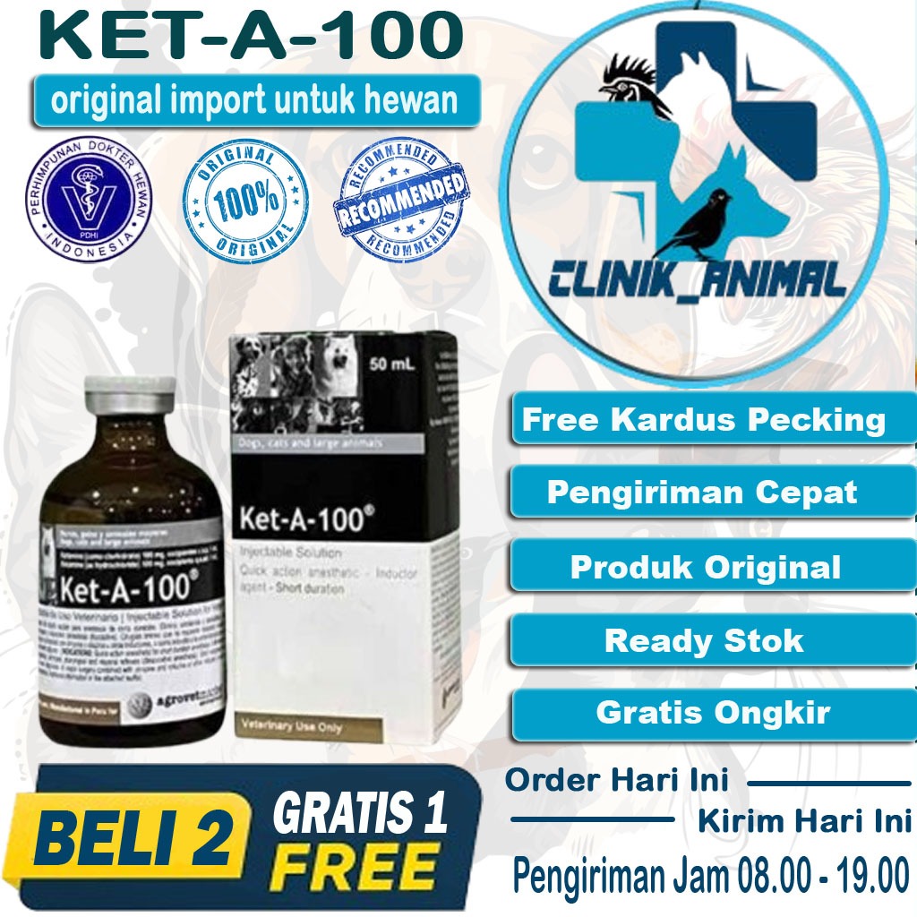 Ket-A-100 Original Import Bius Untuk Hewan Ampuh