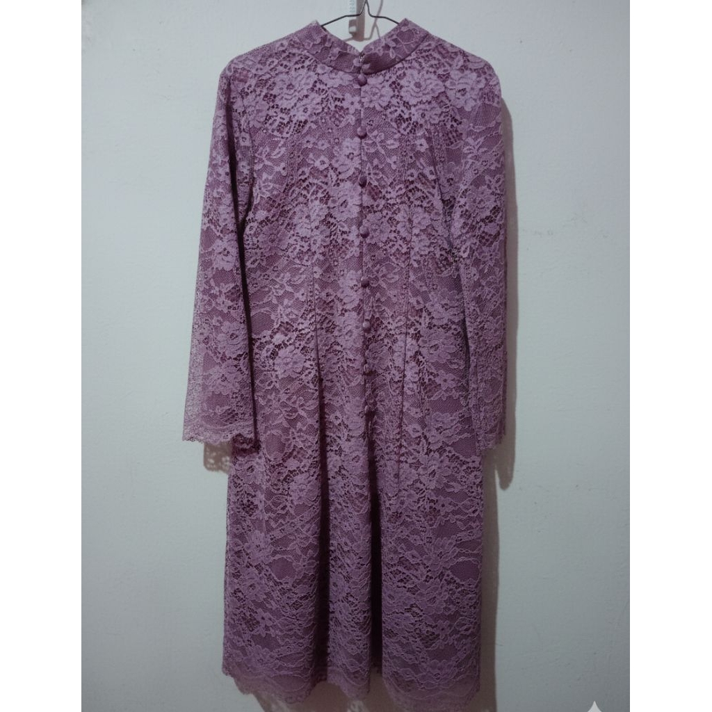 kebaya brukat ungu lilac super mewah