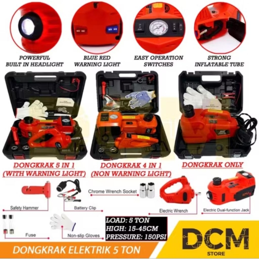 promo obral dongkrak 5 ton elektrik 4in1 / elektrik hydraulic floor Jack impact wrench / dongkrak mo