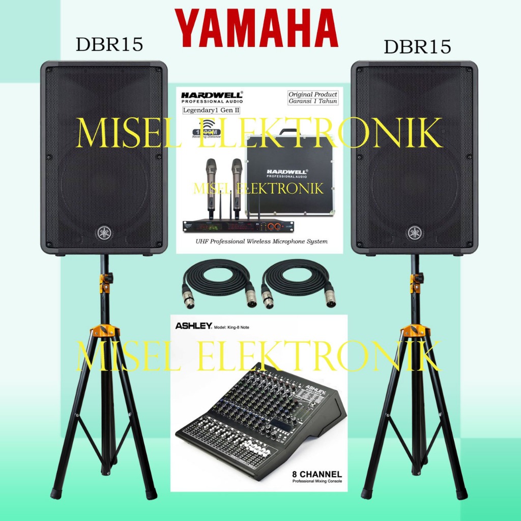 Paket Sound System Indoor Speaker 15 Inch Yamaha DBR15 Mixer 8 Channel