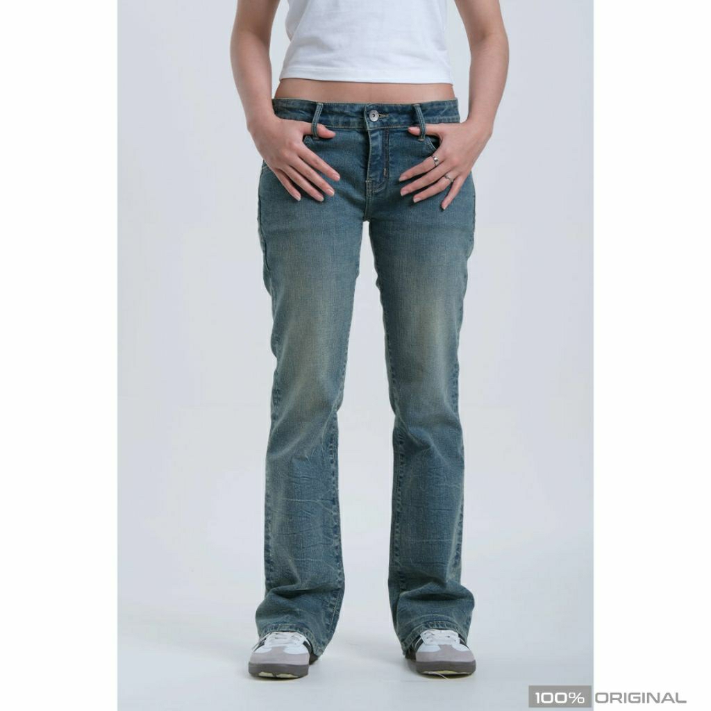 LOGO JEANS Celana Jeans Cutbray Wanita Original