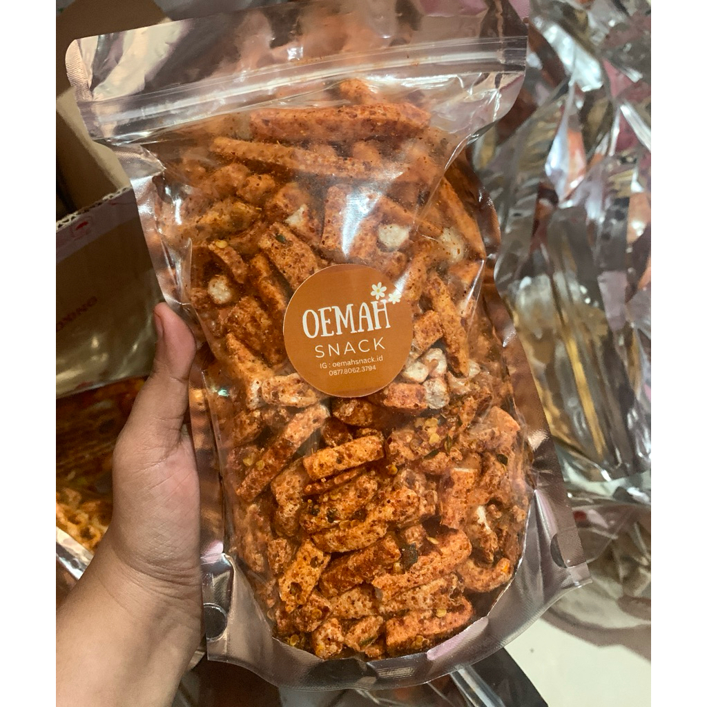 [oemahsnack] Basreng Pedas Daun Jeruk (Grosir) 300gr / Snack Cemilan Kiloan Grosiran