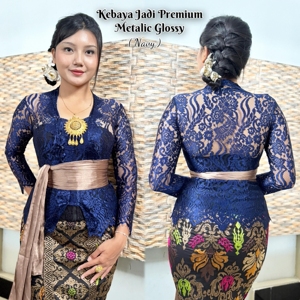 Kebaya Bali Premium Brokat Metalik Glossy Motif Super Terbaru | Kebaya Brokat | Kebaya Metalik | Keb