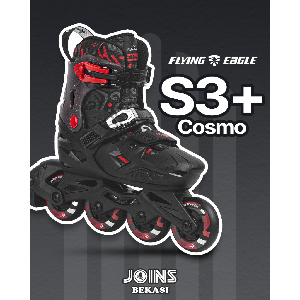 Sepatu Roda Inline Skate Flying Eagle New S3 Cosmo Black