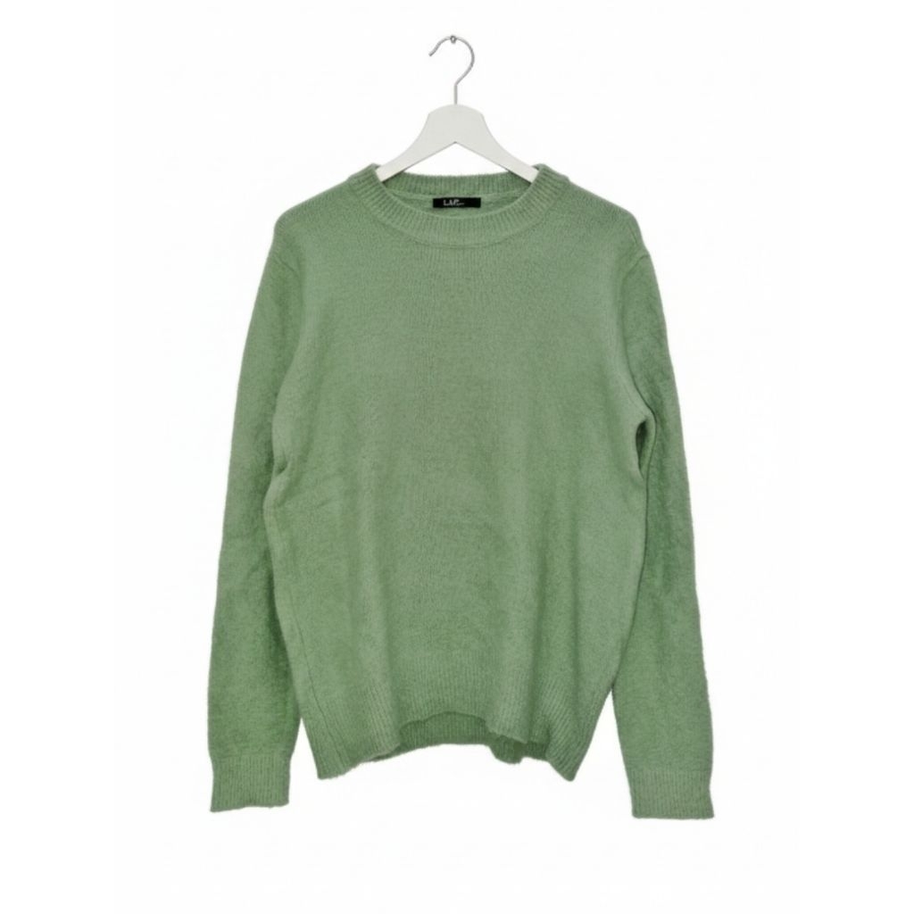 ​[PRELOVED] Sage Green Knit Sweater - Atasan Rajut Wanita Warna Hijau Sage Pastel
