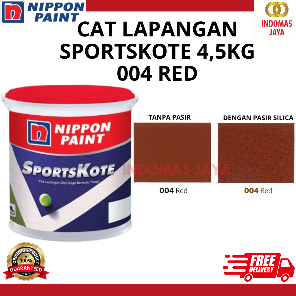 SPORTSKOTE 4,5KG CAT LAPANGAN (CAT LANTAI) NIPPON PAINT CAT MARKA JALAN 004 RED 4,5KG