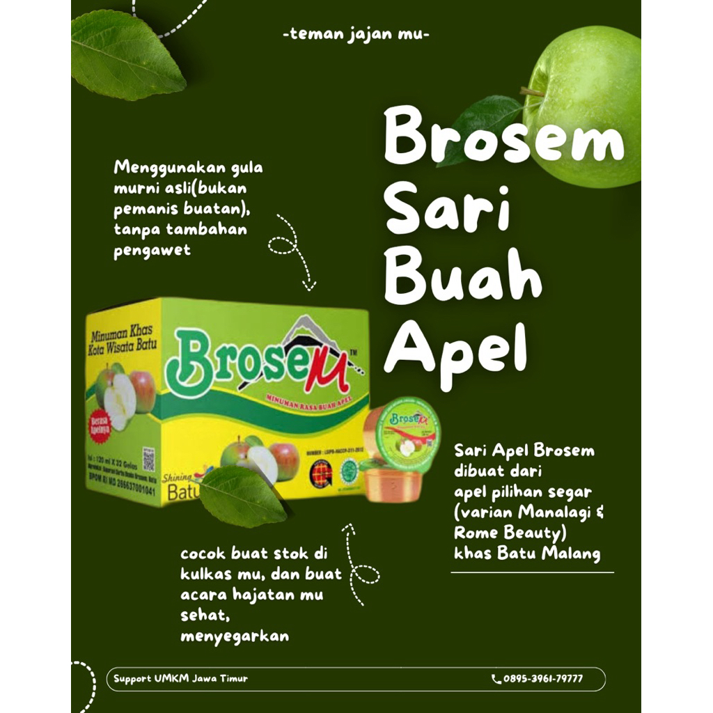 Brosem 32Cup Minuman Sari Apel Khas Batu Malang