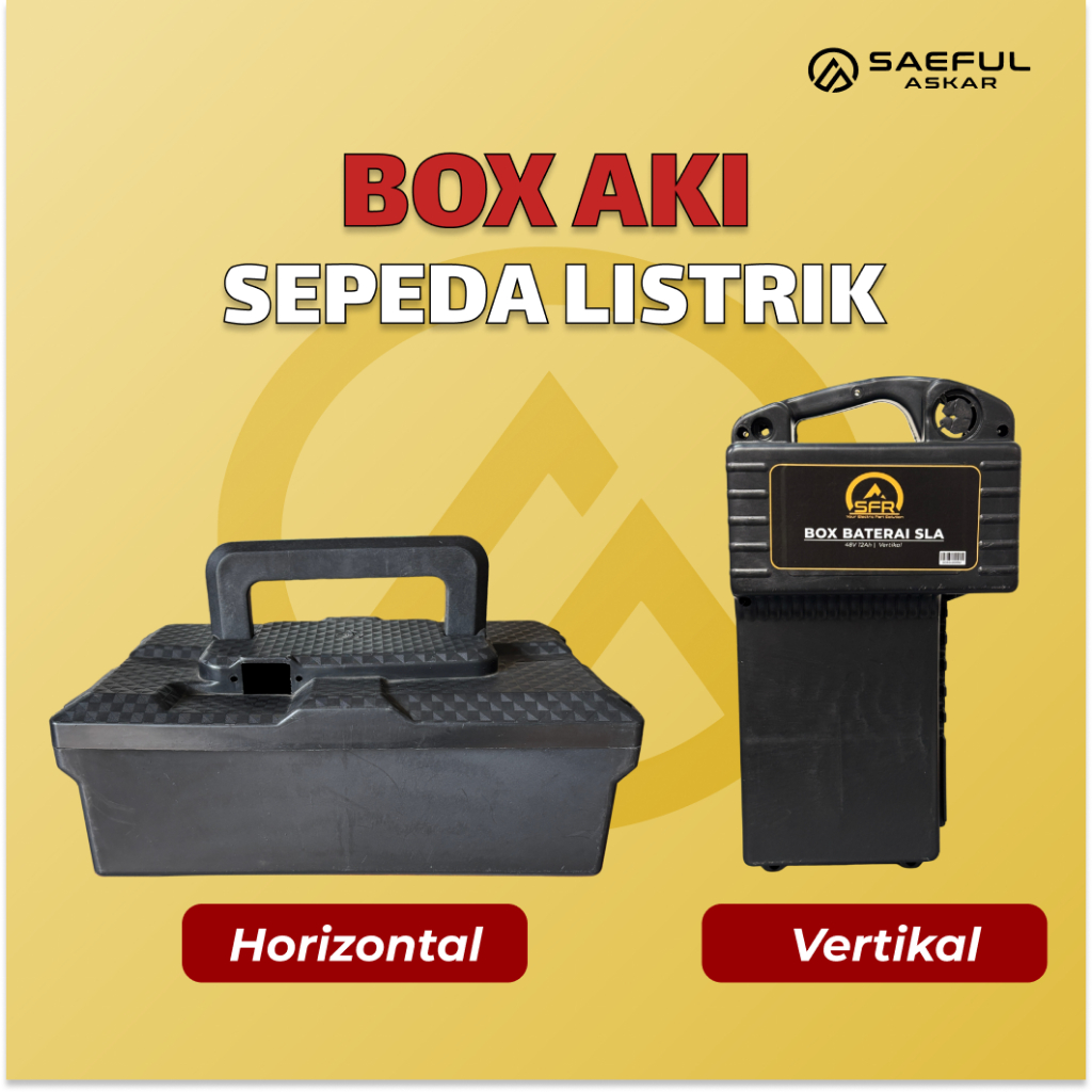 Box Aki Tempat Penyimpanan Aki Baterai Dudukan Storage Kotak Sepeda Listrik