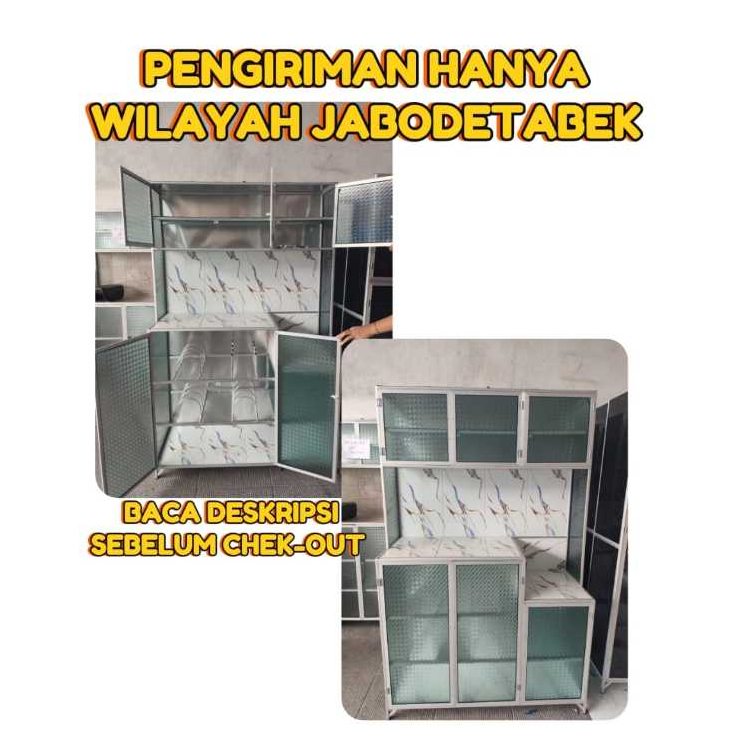 BACA DESKRIPSI / CHT ADMIN / rak piring 3pintu magicom/rak piring alumunium/rak piring kaca alumuniu