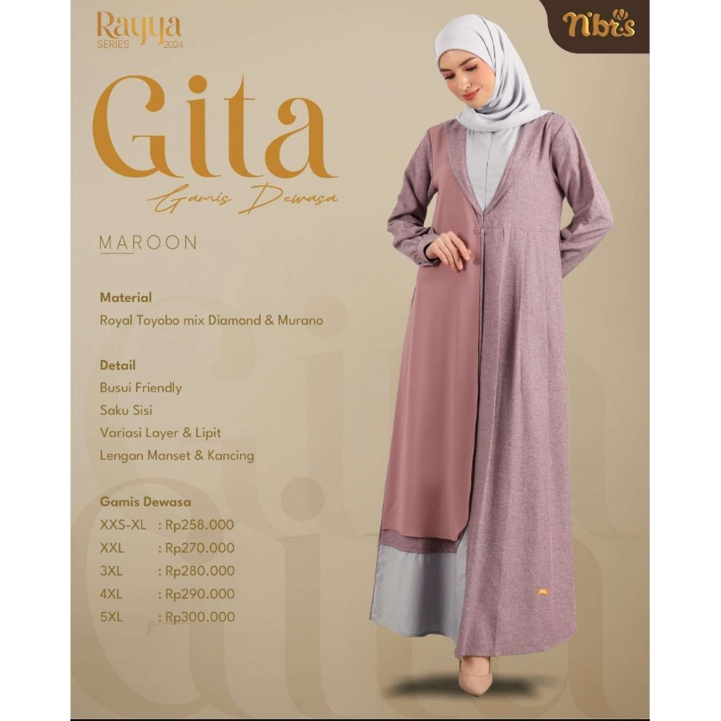 NIBRAS GITA MAROON GAMIS JUMBO LD130